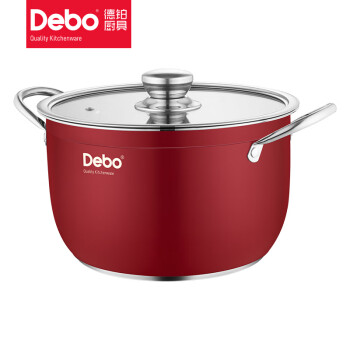 Debo 戴维斯不锈钢汤锅 家用易清洗大容量煲汤锅 带盖 26cm DEP-DS310