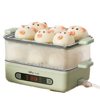 小熊煮蛋器 家用多用途电蒸锅 早餐蒸点心蒸蛋器 可预约定时 自动断电 双层可煮14个蛋 ZDQ-B06N3