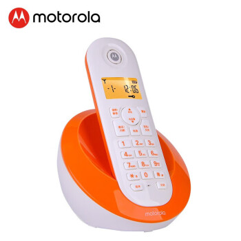 摩托罗拉（Motorola）数字无绳电话机无线座机单机大屏幕清晰免提办公家用 C601橙色单无绳