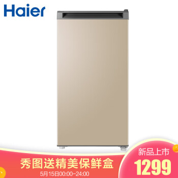 海尔 Haier 102升分区大抽屉防串味家用立式冷柜 母婴母乳冰柜小冰箱 BD-102MDT