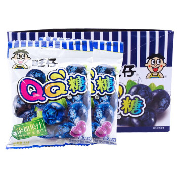 旺仔qq糖 70g×10包盒装 休闲办公零食婚庆糖果九种口味选择 蓝莓味
