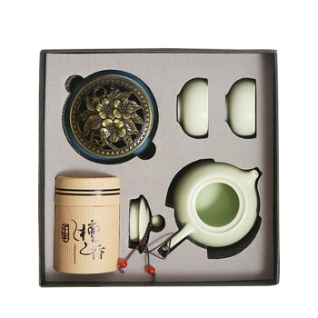 梅林布拉（Merimbula）一壶二杯陶瓷创意茶具套装 定窑绿