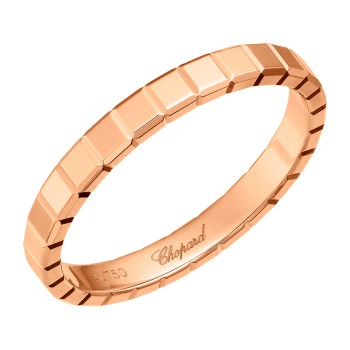 Chopard萧邦 珠宝 ICE CUBE系列 女士窄款 玫瑰金无钻戒指 52号
