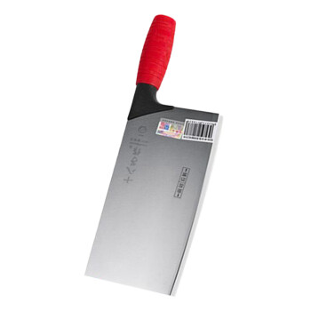 Bear十八子作不锈钢菜刀厨师专用食堂生熟彩色分类分色刀具 红色刀柄