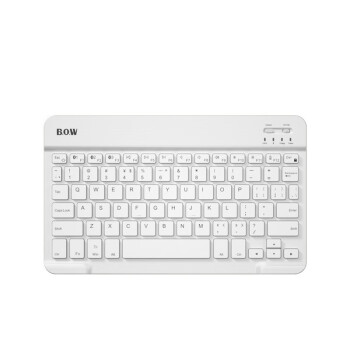航世（BOW）HB032-Y 键盘 无线三蓝牙键盘 办公键盘 超薄便携 78键 手机平板ipad键盘 巧克力按键 白色