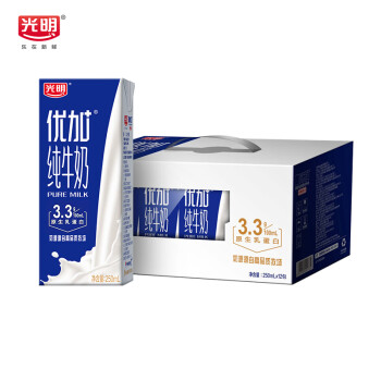 光明 优加纯牛奶250ml*12盒/礼盒装浓醇营养(新老包装随机发货)