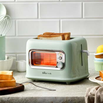 小熊（Bear）面包机 多士炉可视炉窗烤面包片机早餐轻食机 家用多功能2片双面速烤吐司机DSL-C02P8