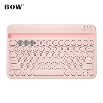 航世（BOW）HB206S 无线蓝牙键盘 办公键盘 超薄便携 78键 多设备连接 手机平板ipad键盘 粉色
