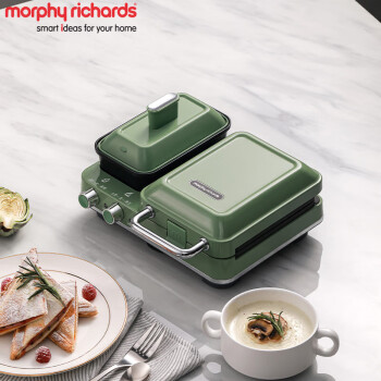 摩飞（MORPHYRICHARDS） 早餐机多功能轻食机 面包煎饼机电饼档 清新绿 MR9086