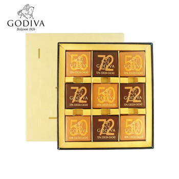 歌帝梵（GODIVA） 商务片装巧克力礼盒9片装 比利时进口黑巧克力糖果生日礼物
