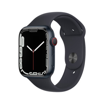 Apple Watch Series 7 智能手表GPS款45 毫米午夜色铝金属表壳午夜色运动型表带 MKN53CH/A【APR】