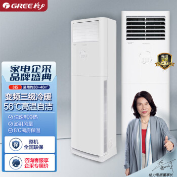 格力（GREE）3匹 凉之夏  三级能效 变频冷暖 立柜式空调KFR-72LW/(72598)FNhAc-B3标准安装