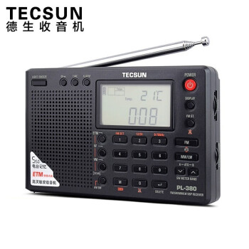 德生（Tecsun） PL-380收音机全波段老年人 数字调谐立体声高考英语四六级校园广播半导体学生 黑色