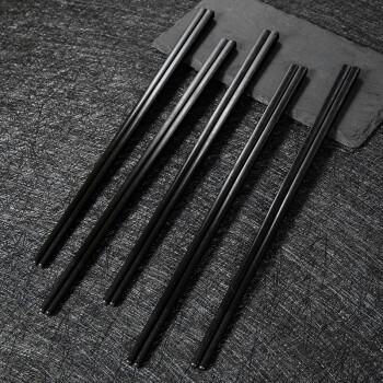 敏奈筷子 防滑合金筷子不发霉酒店家用黑色常规专用24.2cm*10双