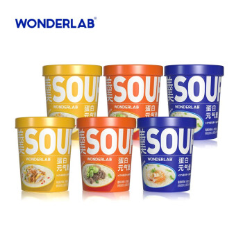 WonderLab 蛋白元气羹 营养代餐粥粉 速食粥 早晚餐饱腹食品6杯装