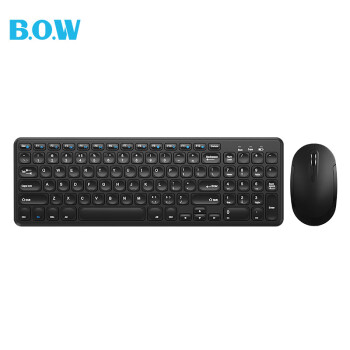 航世（BOW）HW256 无线键盘鼠标套装 办公键鼠套装 超薄便携 防泼溅 电脑键盘 笔记本键盘 黑色