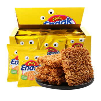 印尼进口（GEMEZ Enaak）小鸡干脆面膨化零食小吃烧烤鸡肉味720g礼盒整箱装（30g*24袋）
