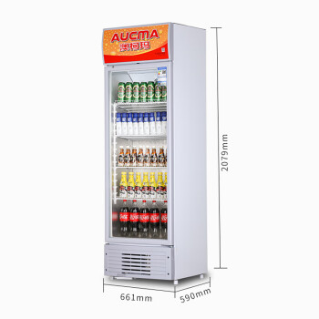 澳柯玛（AUCMA）387升立式单门商用展示柜 冷藏饮料茶叶保鲜柜 啤酒冷饮玻璃门冰柜 SC-387NE