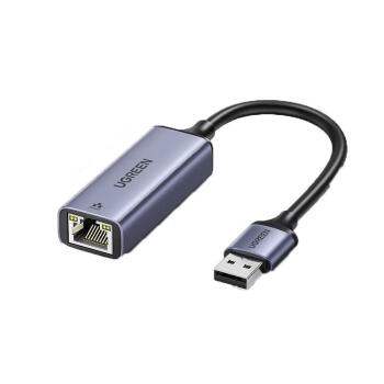 绿联USB3.0转千兆网口 有线RJ45接口转换器 USB3.0千兆网卡【铝壳】深空灰 CM209