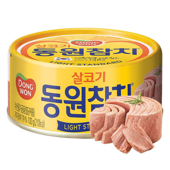 东远金枪鱼罐头 韩国进口方便速食原味即食鱼肉100g*3罐 1号会员店