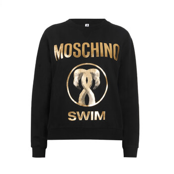 莫斯奇诺（moschino）女士火烈鸟系列棉质圆领套头卫衣 2 V1705 2108 黑色 S