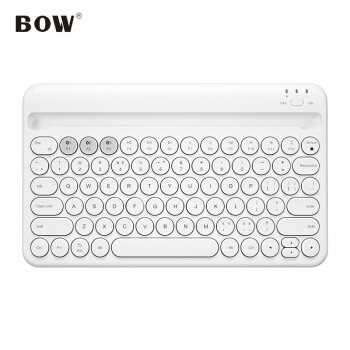 航世（BOW）HB206S 无线蓝牙键盘 办公键盘 超薄便携 78键 多设备连接 手机平板ipad键盘 白色