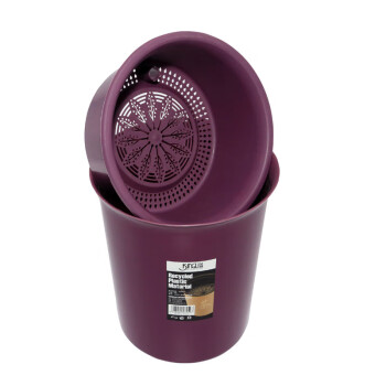 花蓓诗茶渣桶排水桶加厚茶具配件茶叶渣过滤垃圾桶 紫色茶渣桶小号圆
