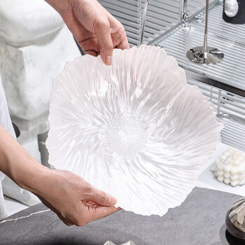 格娜斯（CRISTALGLASS）水晶玻璃水果盘创意简约果盘家用客厅茶几高颜值点心糖果零食盘子