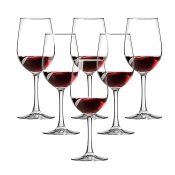 天喜(TIANXI)红酒杯 高脚杯玻璃杯家用酒店葡萄酒杯320ml 6只装