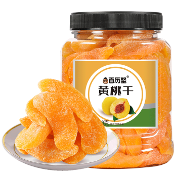 百历坚 黄桃干500g/罐 蜜饯果干 零食果脯水果桃干休闲小吃年货送礼