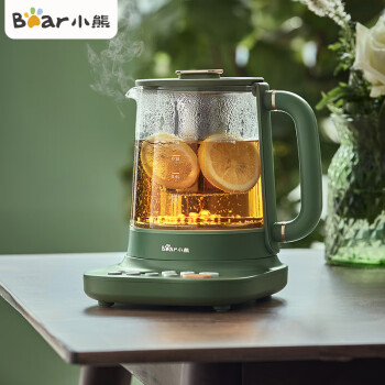 小熊（Bear）养生壶复古按键全自动多功能电热花茶壶加厚高硼玻璃迷你型家用恒温电热水壶1.0L带滤网 YSH-D10V1