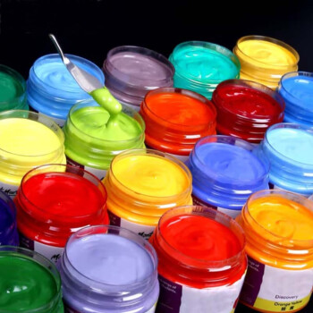 和美悦净 水粉颜料罐装单瓶初学者美术儿童画颜料水粉颜料（橘红）100ML