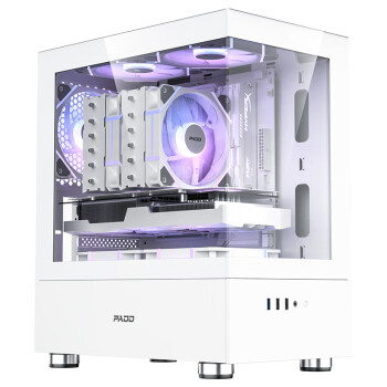 半岛铁盒（PADO）毕方mini 白色海景房 M-ATX 台式机电脑主机箱（无A柱/双面钢化玻璃/前置IO接口）