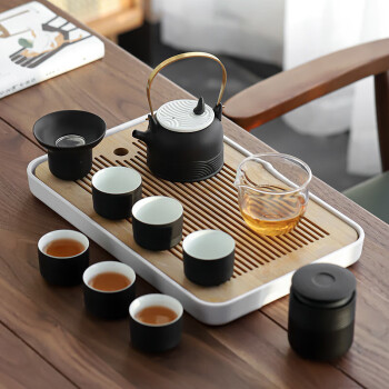 京器日式简约提梁壶茶具套装高端轻奢办公家用便携泡茶盘泡茶台