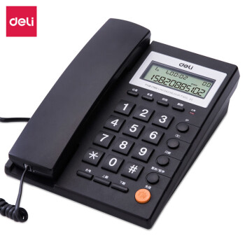 得力（deli）785电话机座机 固定电话 办公家用 免提通话 可接分机 黑色