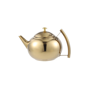 Homeglen 餐厅加厚不锈钢小茶壶饭店专用茶水壶带滤网泡茶壶 金色明珠壶1.5L