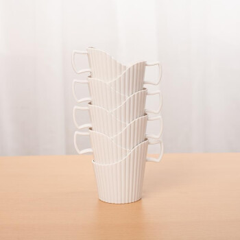 石器时代 加厚一次性纸杯子杯托加厚塑料一次性杯通用杯套 白色8只装