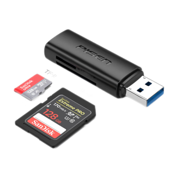 品胜（PISEN）USB3.0读卡器多功能SD/TF二合一 支持电脑单反相机行车记录仪安防监控内存卡多卡同时读取