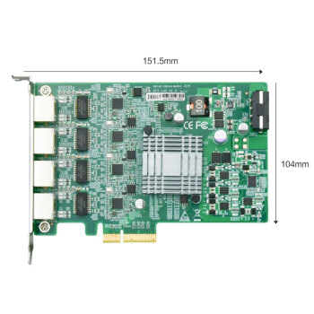 eip控汇 Intel i225芯片PCIEX4千兆网卡台式电脑服务器视觉工业相机扩展卡网络适配器EFT-145四网口版
