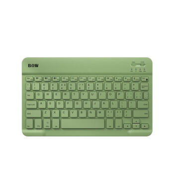 航世（BOW）HB032-Y 键盘 无线三蓝牙键盘 办公键盘 超薄便携 78键 手机平板ipad键盘 巧克力按键 复古绿