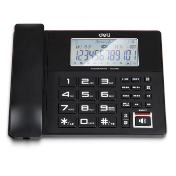 得力（deli）799 录音电话机 固定座机 办公家用 来电显示 4G内存卡 黑色