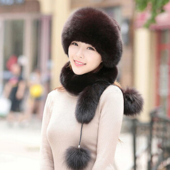 f帽子女冬季仿皮草狐狸毛帽子圆顶蒙古帽加厚保暖俄罗斯风雪帽乐迪纯