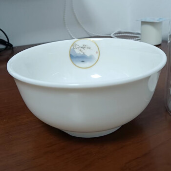 潮玉 简约陶瓷饭碗家用纯白瓷大号面碗可微波纯色小汤碗（6寸）（个）