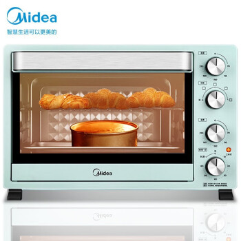美的（Midea）家用多功能电烤箱 35升 上下独立控温 专业烘焙易操作烘烤蛋糕面包 PT35A0