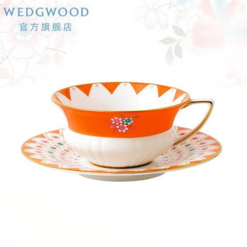 WEDGWOOD威基伍德 漫游美境杯碟套组-牡丹之钻 单人骨瓷欧式下午茶咖啡具