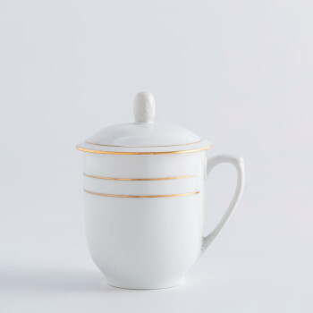 陶知德办公会议杯 陶瓷茶杯马克杯带盖泡茶杯子 金香玉