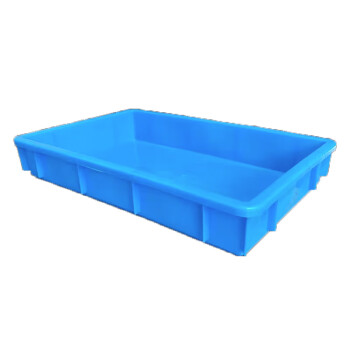 Homeglen塑料长方形加厚面包箱大号水果篮子超市蓝色方盆56*37*8（2个）