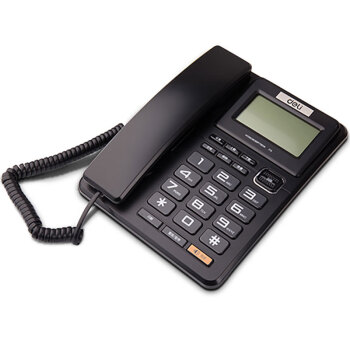 得力（deli）电话机 家用/固定电话\/座机 桌面横式 商务来电显示办公 773黑色