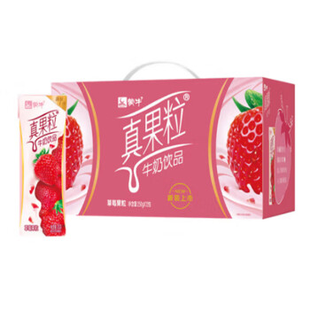 蒙牛 真果粒果粒牛奶草莓味 办公营养早餐酸奶 250ml*12盒