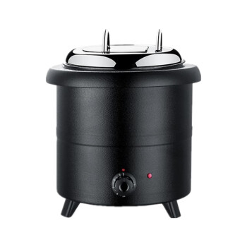 谦华智科304商用电子暖汤煲13升自助餐炉电热保温汤炉直身黑铁汤煲（小口盖）